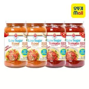 LIGHT&JOY 저당파스타소스 토마토 600g 2개 + 로제 600g 2개 (총 4개)