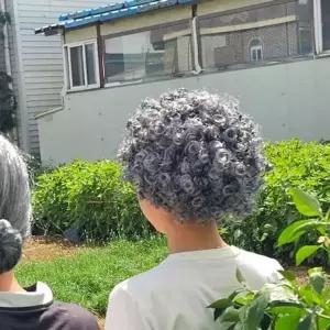곱슬 복고풍 연극 여성 곱슬머리 파티 가발 할머니 가발헤