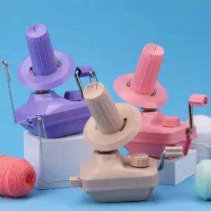 Zxiixz 1세트 손으로 돌리는 실 감는 기계 소형 수동 휴대용 흔들기 DIY 뜨개질 도구 볼 플레이어