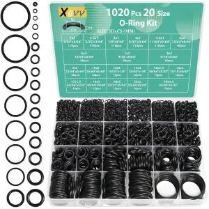 XBVV 1020pcs O 링 키트 20 사이즈 니트릴 고무 구색 세트 자동차 수리 수도꼭지 배관 공기 또는 밀봉