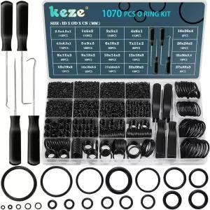 KEZE 1070개 고무 오링 키트 다양한 도구 세트/20 사이즈/OD 4.5mm-33mm