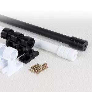 25mm 모던 베이직 커튼봉 3단 커텐 거실 창문 아이방행거걸이 고정식 샤워 욕실 커튼