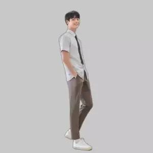 교복몰 (하복)스판 코코아 교복바지(남자) 교복 학생.