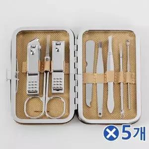 TBZ 휴대용 네일케어 손톱깎이 8종세트-골드x5개 손톱깎기