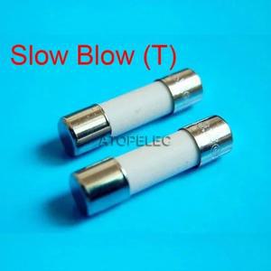 20개 5x20mm 세라믹 퓨즈 5mm x 느린 블로우 T  2A/3.15A/4A/5A/6.3A/8A/10A 250V
