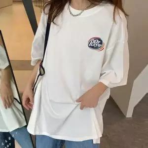 루즈핏 여성 반팔 공항 티셔츠 오버핏 웨어 티 라운지 편한 데일리룩 여름 패션 원픽 셀파