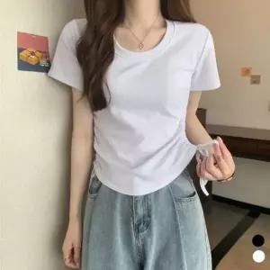 반팔티셔츠 스트링 셔링 반팔 티셔츠 여성 반팔티셔츠 셔링
