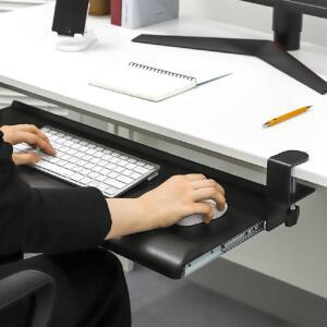 사무용 가정용 오피스 책상정리 슬라이딩 레일 탈부착 키보드 트레이 수납 받침대 거치대 pc주변용품 추천