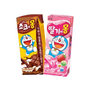 남양 멸균우유 딸기에몽 24팩+초코에몽 24팩 180ml 총 48팩/무료배송