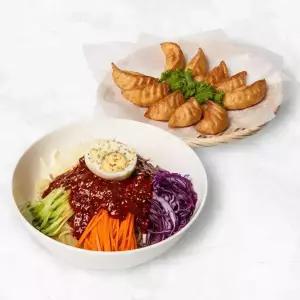 보영만두 쫄면 4인분+군만두 1kg 세트 (고기/김치 맛 선택 가능)