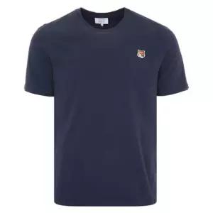 25SS 메종키츠네 폭스 헤드 패치 레귤러 티셔츠 LM00104KJ0008P476 INK BLUE DOM
