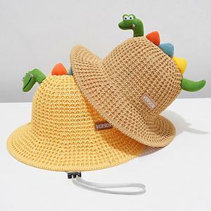 아동 공룡 밀짚 봄여름가을 벙거지 스트랩 왕골모자 어린이 모자 5color