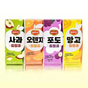 델몬트 드링크 팩음료 190ml 48팩/사과 오렌지 포도 망고 2종 선택