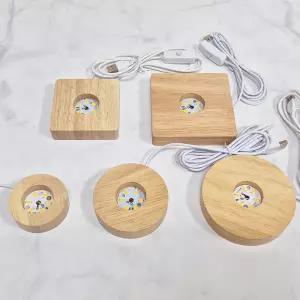 LED 받침 조명 원목 나무 무드등 USB