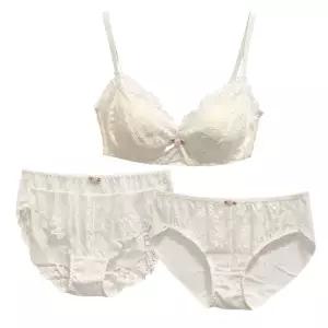 [롯데백화점]예스 (A컵-C컵)크림 커버리지 레이스노와이어 브라 팬티1+1세트 YSWBB401WPB401WPB402