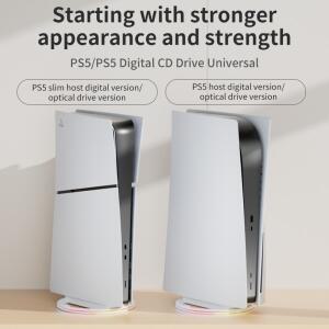 호환 PS5 슬림 게임 콘솔용 Aolion RGB 수직 스탠드 Pro 호스트 액세서리 논슬립 안정적인 LED 냉각베이스