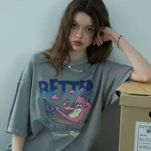 Better Hoppi 피그먼트 반팔티 고스트그레이