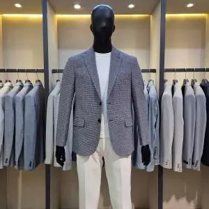 [바쏘](마산점)라이트 블루 린넨 블랜디드 서커 스판 남성 여름 자켓