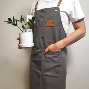 캔버스 방수 주방 생활 멀티 작업용 앞치마 남녀공용 바리스타