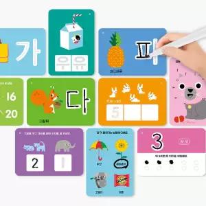 상상플레이 어린이 선물 어디서든 쉽게 쓰고 지우는 한글 숫자 썼다 지웠다 양면 카드 64장 학습교재