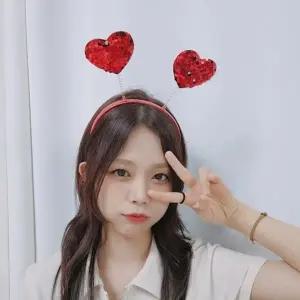 (색상 레드(081))더블하트 머리띠 크리스마스 파티 생일파티 소품