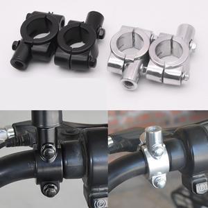 2PCS 바이크 오토바이 액세서리 블랙 실버 미러 마운트 클램프 후면보기 홀더 크기 22mm 10mm 8mm