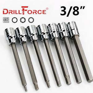 Drillforce 드라이브 Torx 육각 스플라인 소켓 비트 CR mm 긴 어댑터 토크 스패너 래칫 렌치 집 수리 도구 STTLJ