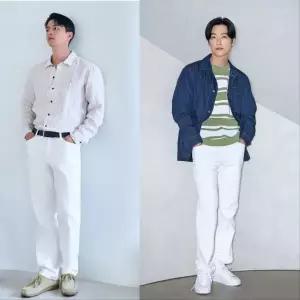 [롯데백화점]웰메이드 일자 화이트 베이직 스판데님 MUODL4S1311