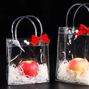 pvc 젤리백 20cmX25cm 투명쇼핑백 과일 예쁜 고급 가벼운쇼퍼백 소품 기프트백 쇼빙