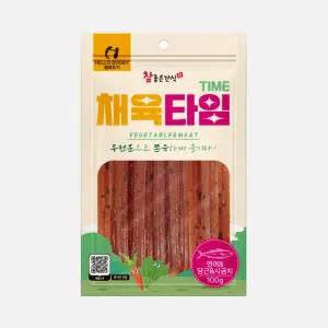 헬로도기 무전분 채육타임 쫀득 져키 연어 당근 시금치 100g
