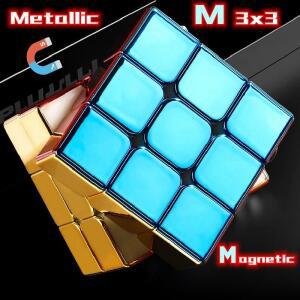 몽테조이 Picube SengSo Metal 3x3 마그네틱 골든 큐브 매직 퍼즐 스피드 시브 M3 장난감