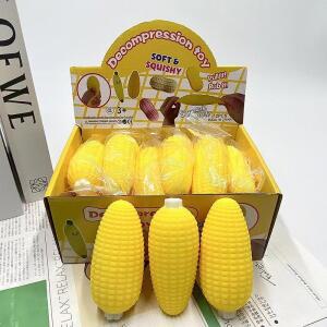 몽테조이 귀여운 시뮬레이션 옥수수 모양 슬로우 리바운드 스퀴시 소프트 스퀴즈 볼 안티 스트레스 피젯 벤