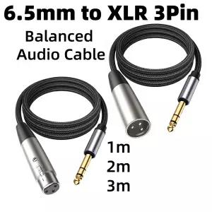 XLR to 14 TRS 케이블 6.5mm6.35mm 남성 to XLR 3핀 여성남성 스테레오 밸런스드 오디오 케이블 기타 마이