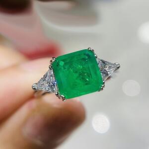 여성을위한 925 스털링 실버 Paraiba 에메랄드 전기석 보석 반지 약혼 파티 패션 웨딩 쥬얼리 99mm