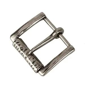 1pcs 40mm 레트로 실버 패턴 새겨진 남자 핀 허리 롤러 단일 프롱 클립 Leathercraft 벨트에 대 한 버클