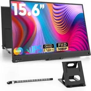 ZSCMALS 휴대용 모니터 15.6인치 1080P FHD 노트북 USB-C HDMI 컴퓨터 디스플레이 IPS 보조 화면 PC 폰 Mac