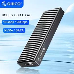 ORICO M.2 SATA NVMe 인클로저 10Gbps 외장 SSD 케이스 Type C USB A 3.2 Gen 2 하드 드라이브 디스크 커버