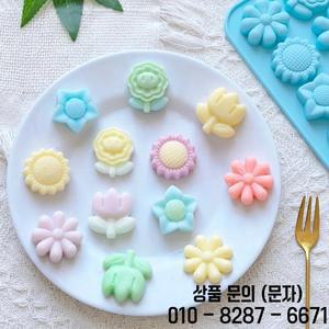1pc 미니 12 캐비티 6 작은 꽃 모양의 캔디 초콜릿 쿠키 실리콘 몰드 주방 수제 베이킹 도구