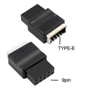 컴퓨터전원버튼 메인보드 USB 9핀 TYPEE 전면 헤더 패널 커넥터 소켓 PC용 어댑터 데스크탑 키A