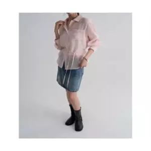 에잇세컨즈 스트라이프 시어 변형 셔츠 라이트 핑크 356364SM6Y