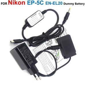 EP-5C DC 커플러 EN-EL20 더미 배터리, USB C타입 케이블, PD 충전기 어댑터, Nikon 1J1 1AW1 V3