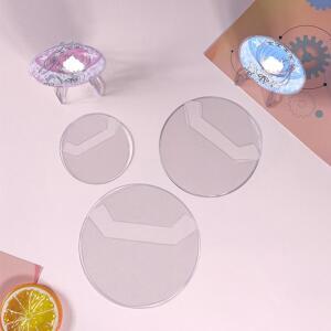 10PCS 투명 배지 디스플레이 슬리브 라운드 카드 보관 케이스 애니메이션 장식 보호