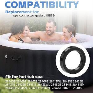 보라식 커넥터 교체 부품 4Pcs 11699 Intex Pure Spa 용 풀 펌프 온수 욕조 O-링 고무 와셔