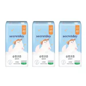 시크릿데이 순한코튼 슬림핏 롱라이너 40P 3개
