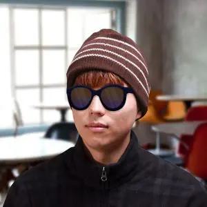 [하프클럽/]스트라이프 겨울 니트비니 캐주얼 방한 겨울모자 남여