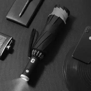 [하프클럽/]거꾸로 LED 완전자동 우산 블랙 방풍 장마 여름우산
