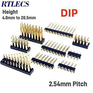5Pcs 커넥터 포고 핀 단일 이중 행 2 3 4 6 7 8 10 12 14 16 20 P 배터리 스프링 장착 DIP 스루 홀 PCB 금
