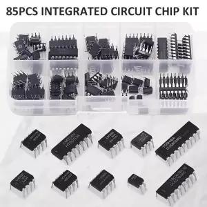 85PCS 10 가지 유형 NE555 LM324 UA741 ULN2803 PC817 집적 회로 DIP IC 조합 칩 키트