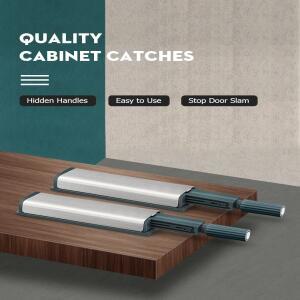 KAK 10PCS 캐비닛은 숨겨진 핸들을 열기 위해 스테인레스 스틸 푸시를 잡습니다. 소프트 클로저 도어 하드