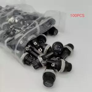 100PCS 스크류 캡 패널 마운트 5*20mm 유리 퓨즈 홀더 R3-12